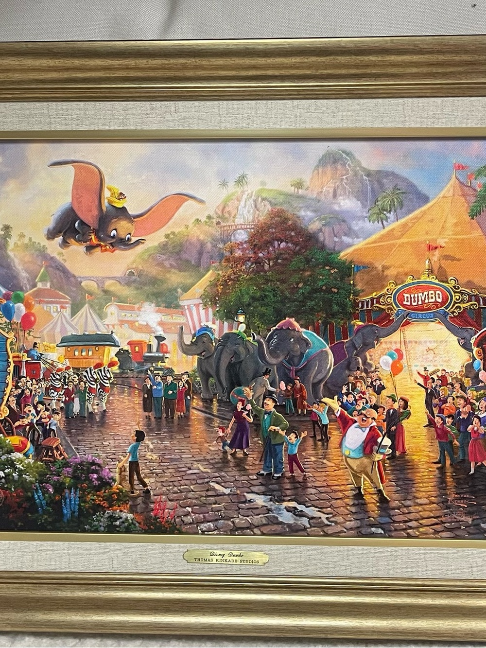 Thomas Kinkade Studios Limited Edition Disney Dumbo Framed Art Print w/COA New!